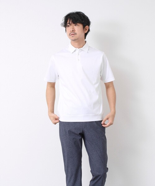 NOLLEY’S（ノーリーズ）の「《ビジカジ対応》シルケットスムース ドレスポロ ビズポロ 25SS（ポロシャツ・メンズ・ホワイト/チャコールグレー/ブラック/グレイッシュベージュ/グレイッシュブルー/ブルー/キャメル・S/M/L/XL/XXL）」の13枚目の写真