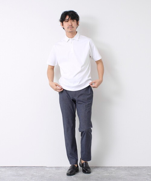 NOLLEY’S（ノーリーズ）の「《ビジカジ対応》シルケットスムース ドレスポロ ビズポロ 25SS（ポロシャツ・メンズ・ホワイト/チャコールグレー/ブラック/グレイッシュベージュ/グレイッシュブルー/ブルー/キャメル・S/M/L/XL/XXL）」の14枚目の写真