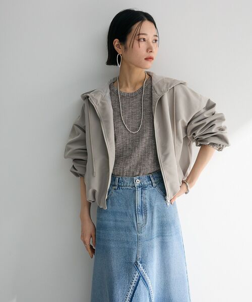 ELENCARE DUE(エレンカーレデュエ)の「・ELENCARE DUE バルーンショートマンパー(マウンテンパーカー・レディース・ブラック/ライトグレー/アイボリー・FREE)」の10枚目の写真