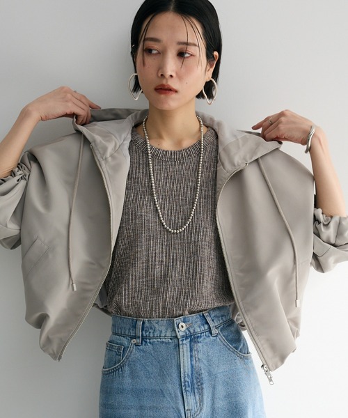 ELENCARE DUE(エレンカーレデュエ)の「・ELENCARE DUE バルーンショートマンパー(マウンテンパーカー・レディース・ブラック/ライトグレー/アイボリー・FREE)」の3枚目の写真