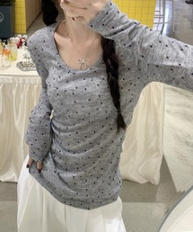 MEMECLE | 【 MEMECLE / メメクル 】ドット Uネックカットソー(Tシャツ/カットソー)