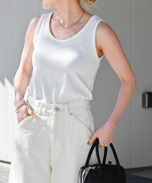 OUTDOOR PRODUCTS（アウトドアプロダクツ）の「シグネチャー前後2WAYタンク（Tシャツ/カットソー・レディース・ブラック/グレー系その他/ホワイト/ブラウン・FREE）」の5枚目の写真