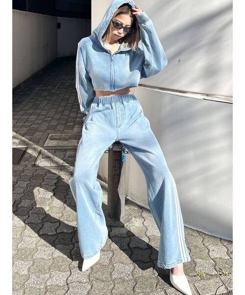 GYDA（ジェイダ）の「GD 2ラインカットデニムショートZIP UP