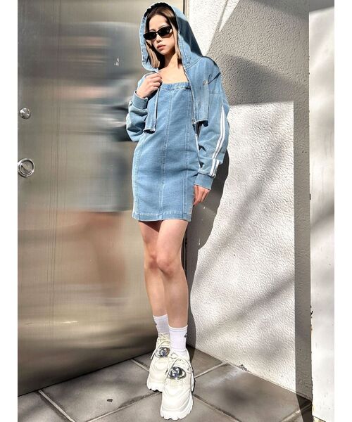 GYDA（ジェイダ）の「GD 2ラインカットデニムショートZIP UP