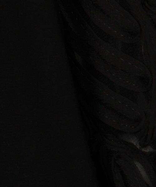 MICO COULIER（ミコクリエ）の「コードレース×シルケット プルオーバーカットソー（Tシャツ/カットソー・レディース・キナリ/ブラック・38）」の18枚目の写真