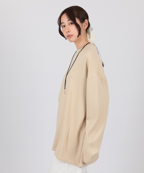 SUWDEE（スーディー）の「crew neck oversize cut pullover（Tシャツ/カットソー・レディース・ベージュ/ホワイト/ブラック・FREE）」の7枚目の写真