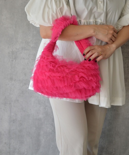 BROTHERHOOD（ブラザーフッド）の「【eY】Twinkle Tulle Bag（ハンドバッグ・レディース・ブラック/フューシャピンク/ピンク・FREE）」の5枚目の写真
