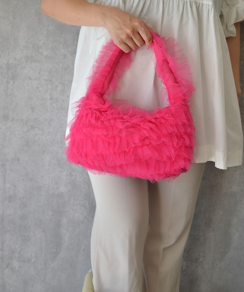 BROTHERHOOD（ブラザーフッド）の「【eY】Twinkle Tulle Bag（ハンドバッグ・レディース・ブラック/フューシャピンク/ピンク・FREE）」の4枚目の写真