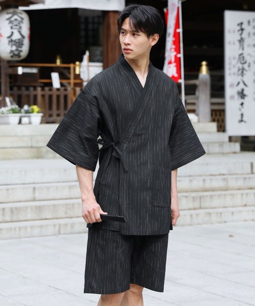 セール】綿100%しじら織り 甚平上下セット（浴衣）｜SPU（スプ