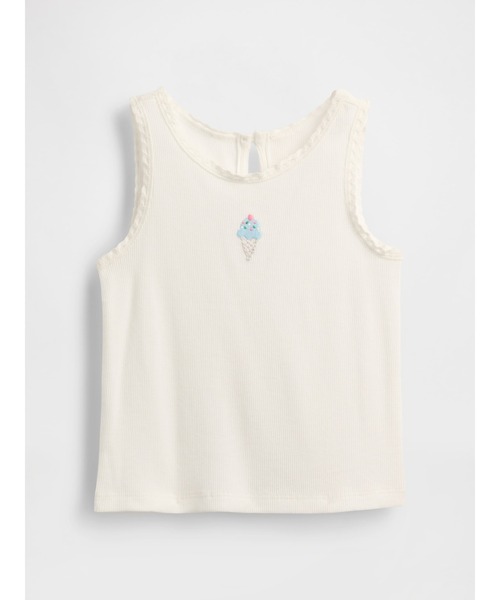 GAP（ギャップ）の「リブ グラフィック タンクトップ (幼児・ベビー)（タンクトップ・キッズ・ブルー/ピンク/イエロー/オフホワイト・80ｃｍ/90cm/95cm/110cm/105cm/100cm）」の2枚目の写真