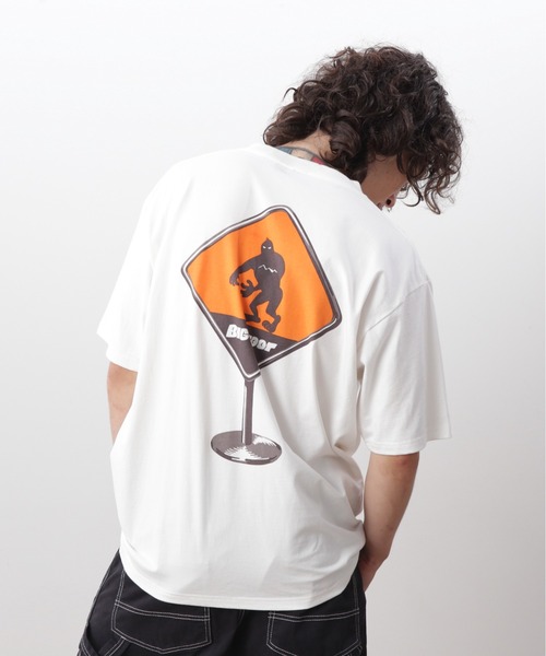 MANASTASH(マナスタッシュ)の「MANASTASH/マナスタッシュ PUMICE TEE CAUTION!/パミスTシャツ コーション!(Tシャツ/カットソー・メンズ・ホワイト/ブラック・S/M/L/XL)」の1枚目の写真
