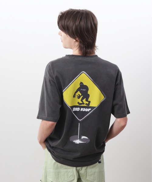 MANASTASH(マナスタッシュ)の「MANASTASH/マナスタッシュ PUMICE TEE CAUTION!/パミスTシャツ コーション!(Tシャツ/カットソー・メンズ・ホワイト/ブラック・S/M/L/XL)」の2枚目の写真