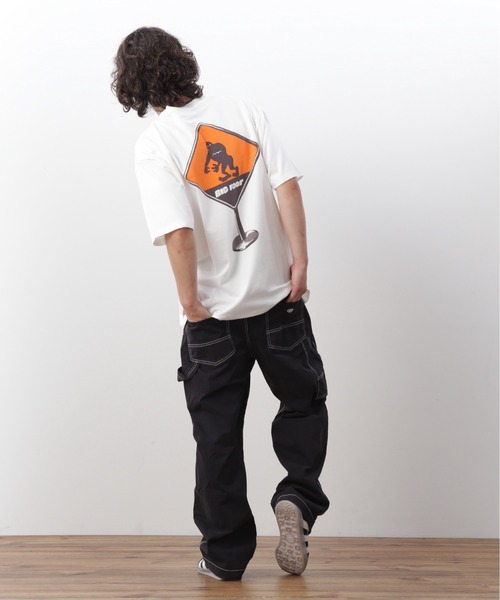 MANASTASH(マナスタッシュ)の「MANASTASH/マナスタッシュ PUMICE TEE CAUTION!/パミスTシャツ コーション!(Tシャツ/カットソー・メンズ・ホワイト/ブラック・S/M/L/XL)」の8枚目の写真