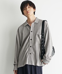 【MinoriTY】楊柳生地オープンカラールーズフィット長袖＆半袖シャツ メンズ リラックスフィット ルーズシルエット ビッグシルエット 夏服 春服