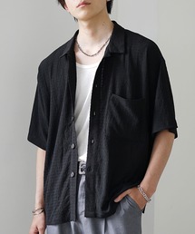 MinoriTY | 【MinoriTY】楊柳生地オープンカラールーズフィット長袖＆半袖シャツ メンズ リラックスフィット ルーズシルエット ビッグシルエット 夏服 春服(シャツ/ブラウス)