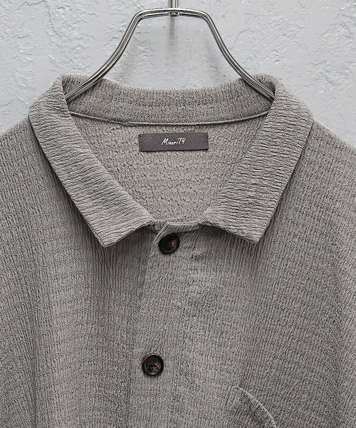 MinoriTY（マイノリティ）の「【MinoriTY】楊柳生地オープンカラールーズフィット長袖＆半袖シャツ メンズ リラックスフィット ルーズシルエット ビッグシルエット 夏服 秋服（シャツ/ブラウス・メンズ・ブルーグリーン/ブラック/ブラウン/グレー/ブルー系その他/ブラウン系その他/グレー系その他/ブラック系その他・S/M/L）」の11枚目の写真