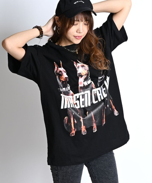 tシャツ アニマル 動物 犬 ドーベルマン プリント 半袖 Tシャツ レディース メンズ アニマル 動物 犬 ドーベルマン プリント 半袖 Tシャツ（Tシャツ