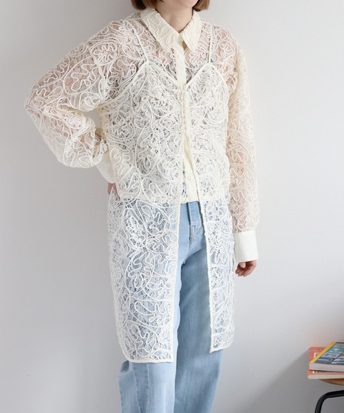 cepo（セポ）の「〈セットアップ対応〉ロープ刺繍シアーキャミワンピース（ワンピース・レディース・ベージュ/ブラック/オフホワイト・M）」の16枚目の写真