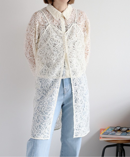 cepo（セポ）の「〈セットアップ対応〉ロープ刺繍シアーキャミワンピース（ワンピース・レディース・ベージュ/ブラック/オフホワイト・M）」の20枚目の写真