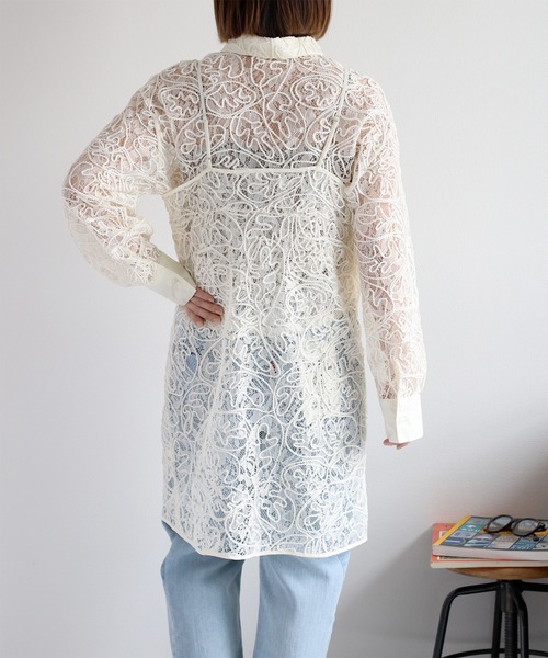 cepo（セポ）の「〈セットアップ対応〉ロープ刺繍シアーキャミワンピース（ワンピース・レディース・ベージュ/ブラック/オフホワイト・M）」の18枚目の写真