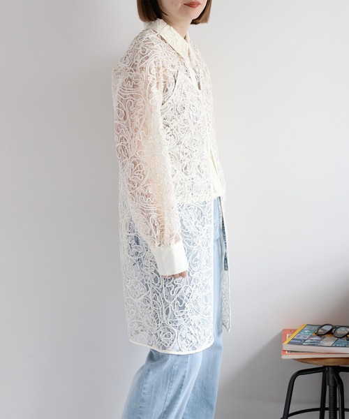 cepo（セポ）の「〈セットアップ対応〉ロープ刺繍シアーキャミワンピース（ワンピース・レディース・ベージュ/ブラック/オフホワイト・M）」の19枚目の写真