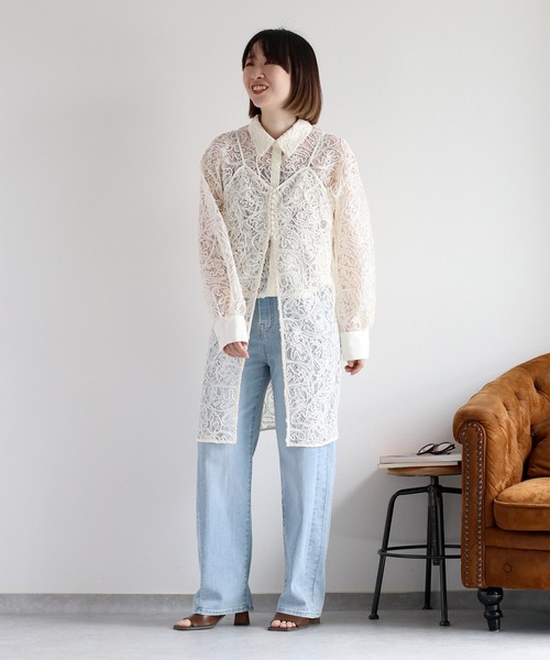 cepo（セポ）の「〈セットアップ対応〉ロープ刺繍シアーキャミワンピース（ワンピース・レディース・ベージュ/ブラック/オフホワイト・M）」の11枚目の写真