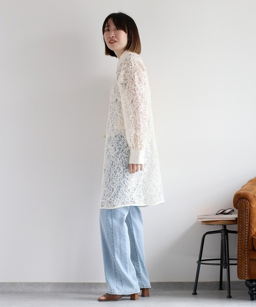cepo（セポ）の「〈セットアップ対応〉ロープ刺繍シアーキャミワンピース（ワンピース・レディース・ベージュ/ブラック/オフホワイト・M）」の12枚目の写真