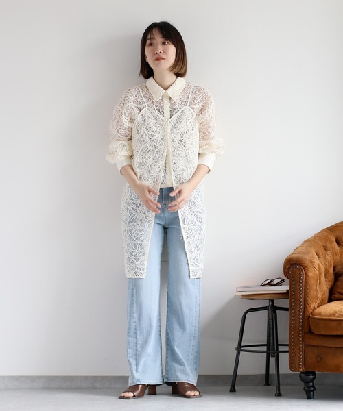 cepo（セポ）の「〈セットアップ対応〉ロープ刺繍シアーキャミワンピース（ワンピース・レディース・ベージュ/ブラック/オフホワイト・M）」の15枚目の写真