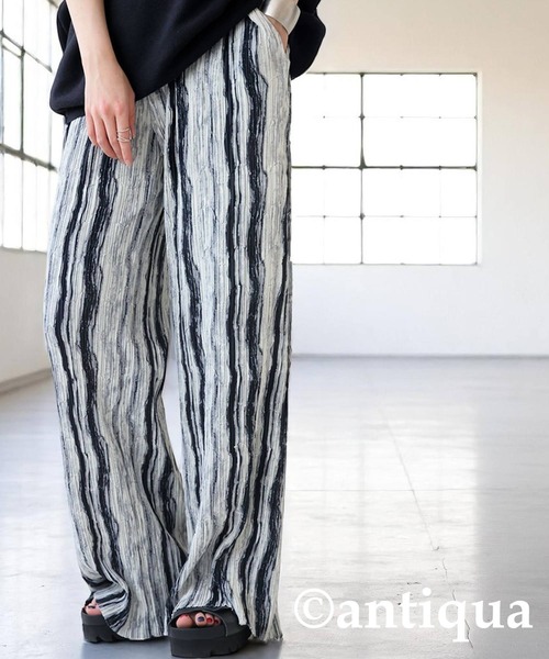 antiqua（アンティカ）の「ストライプ風プリーツパンツ（その他パンツ・レディース・ブラウン系その他/ブラック系その他・ONESIZE）」の14枚目の写真