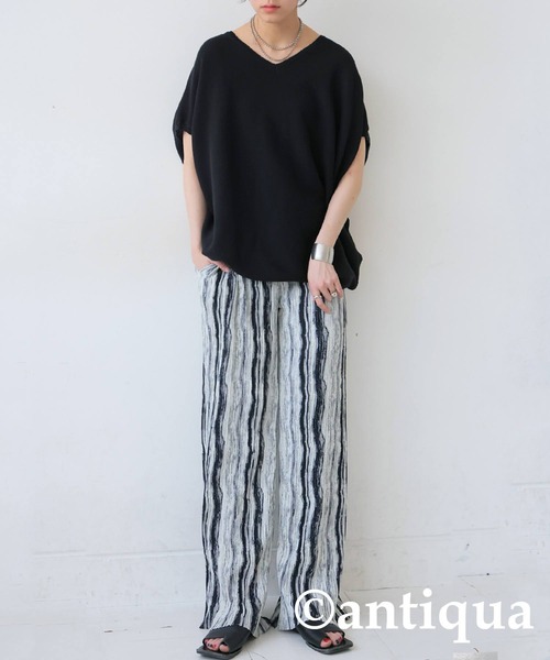 antiqua（アンティカ）の「ストライプ風プリーツパンツ（その他パンツ・レディース・ブラウン系その他/ブラック系その他・ONESIZE）」の15枚目の写真