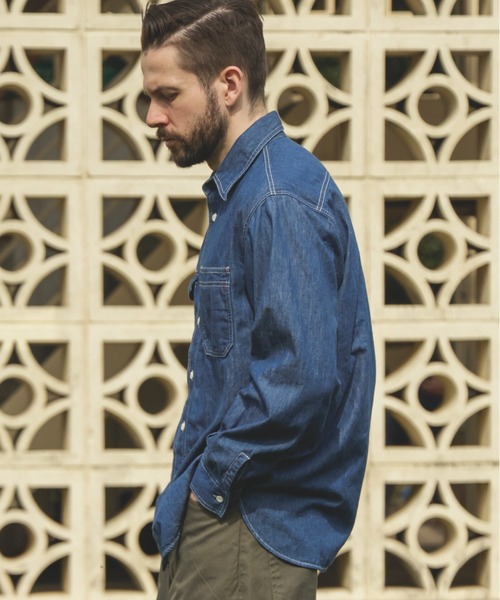 MR.OLIVE（ミスターオリーブ）の「6oz DENIM / BLEACH WASH SERVICEMAN SHIRT（シャツ/ブラウス・メンズ・インディゴブルー・SMALL/MEDIUM/LARGE）」の5枚目の写真