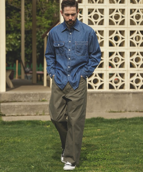 MR.OLIVE（ミスターオリーブ）の「6oz DENIM / BLEACH WASH SERVICEMAN SHIRT（シャツ/ブラウス・メンズ・インディゴブルー・SMALL/MEDIUM/LARGE）」の7枚目の写真