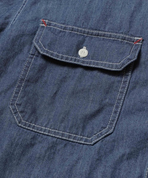 MR.OLIVE（ミスターオリーブ）の「6oz DENIM / BLEACH WASH SERVICEMAN SHIRT（シャツ/ブラウス・メンズ・インディゴブルー・SMALL/MEDIUM/LARGE）」の13枚目の写真