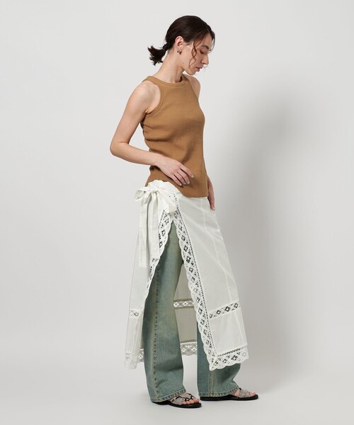 BEAUTY&YOUTH UNITED ARROWS(ビューティーアンドユースユナイテッドアローズ)の「バテンレース ラップスカート(スカート・レディース・オフホワイト/ダークブラウン・FREE)」の10枚目の写真