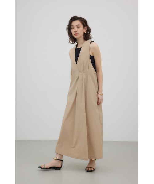 crie conforto(クリーコンフォルト)の「バックハンギングジャンスカ(ワンピース・レディース・ベージュ/ブラック・FREE)」の3枚目の写真