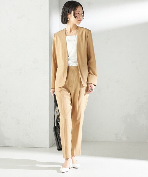 SHIPS（シップス）の「〈手洗い可能〉FUNCTIONAL テーパード パンツ（セットアップ対応）（その他パンツ・レディース・ベージュ/ネイビー・36/38/40）」の3枚目の写真