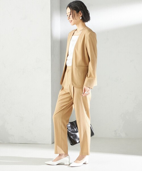 SHIPS（シップス）の「〈手洗い可能〉FUNCTIONAL テーパード パンツ（セットアップ対応）（その他パンツ・レディース・ベージュ/ネイビー・36/38/40）」の5枚目の写真