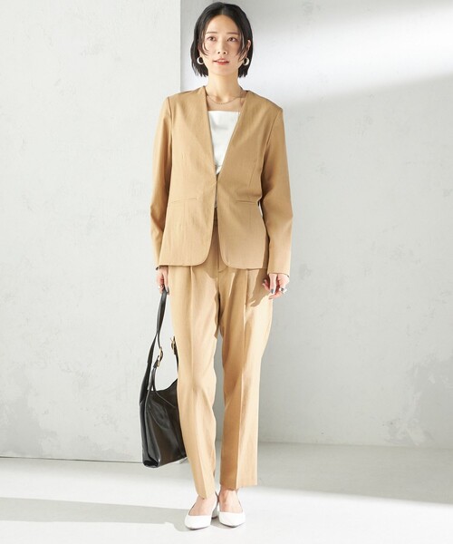 SHIPS（シップス）の「〈手洗い可能〉FUNCTIONAL テーパード パンツ（セットアップ対応）（その他パンツ・レディース・ベージュ/ネイビー・36/38/40）」の9枚目の写真