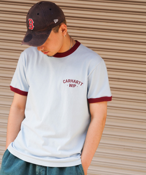 Tシャツ・カットソー CARHARTT S/S 89 RINGER T-SHIRT 5SA332 Carhartt WIP 89 Ringer T-Shirt | Pumpkin / Black – Page 89