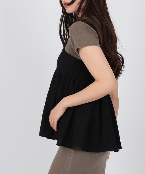 SUWDEE(スーディー)の「gather flare camisole blouse(キャミソール・レディース・アイボリー/ブラック・FREE)」の12枚目の写真