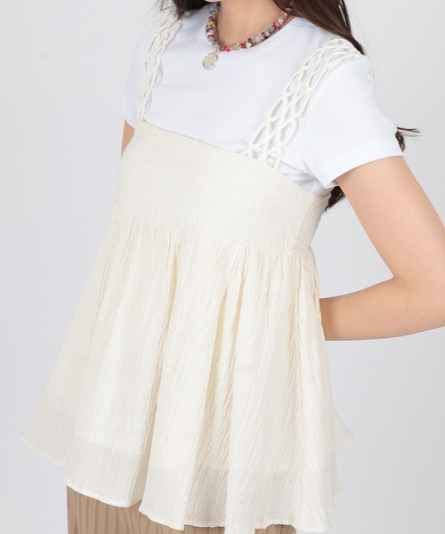 SUWDEE(スーディー)の「gather flare camisole blouse(キャミソール・レディース・アイボリー/ブラック・FREE)」の15枚目の写真