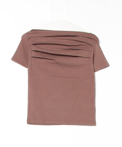 Per sist ence(パーシエンス)の「スムース天竺タックオフショルプルオーバー(Tシャツ/カットソー・レディース・ブラウン/オフホワイト/グレー/ブラック/ピンク・ONE SIZE)」の14枚目の写真