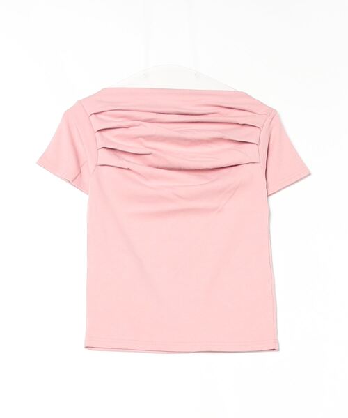 Per sist ence(パーシエンス)の「スムース天竺タックオフショルプルオーバー(Tシャツ/カットソー・レディース・ブラウン/オフホワイト/グレー/ブラック/ピンク・ONE SIZE)」の6枚目の写真