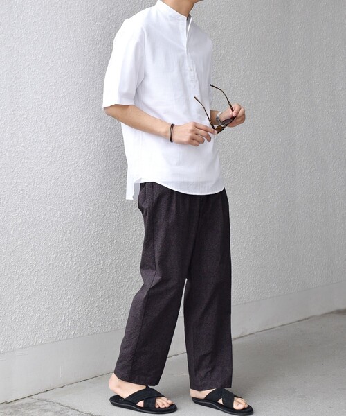 SHIPS any（シップス エニィ）の「SHIPS any: BEZ TEXTILE マルチカラー ストライプ/ソリッド バンドカラー プルオーバー シャツ◇（シャツ/ブラウス・メンズ・ピンク/グリーン/ホワイト/ブルー・X-LARGE/LARGE/MEDIUM/SMALL）」の7枚目の写真