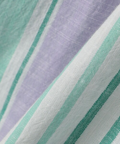 SHIPS any（シップス エニィ）の「SHIPS any: BEZ TEXTILE マルチカラー ストライプ/ソリッド バンドカラー プルオーバー シャツ◇（シャツ/ブラウス・メンズ・ピンク/グリーン/ホワイト/ブルー・X-LARGE/LARGE/MEDIUM/SMALL）」の9枚目の写真