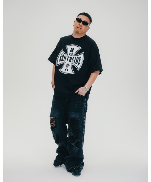 国内買付 BREATH SOUTHSIDE CROSS LOGO TEE ブレス ロゴ Tシャツ BREATH - ブレス】 SOUTHSIDE CROSS LOGO TEE / BLACK (Tシャツ