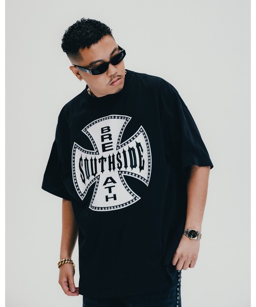 国内買付 BREATH SOUTHSIDE CROSS LOGO TEE ブレス ロゴ Tシャツ BREATH - ブレス】 SOUTHSIDE CROSS LOGO TEE / BLACK (Tシャツ