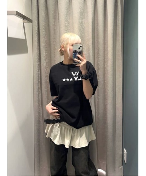 LAGUA GEM（ラグアジェム）の「CRASH POINT FRILL チュニック（Tシャツ/カットソー・レディース・チャコールグレー/ライトベージュ/カーキ・FREE）」の18枚目の写真