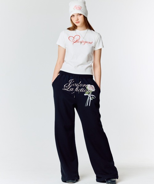 LARTIGENT(ラーティゼン)の「L15 ROSE TRAINING PANTS(スウェットパンツ・レディース・ブラック/その他・FREE)」の4枚目の写真