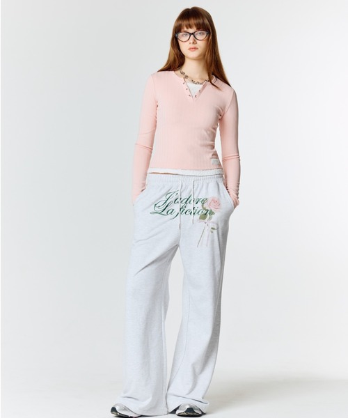 LARTIGENT(ラーティゼン)の「L15 ROSE TRAINING PANTS(スウェットパンツ・レディース・ブラック/その他・FREE)」の7枚目の写真